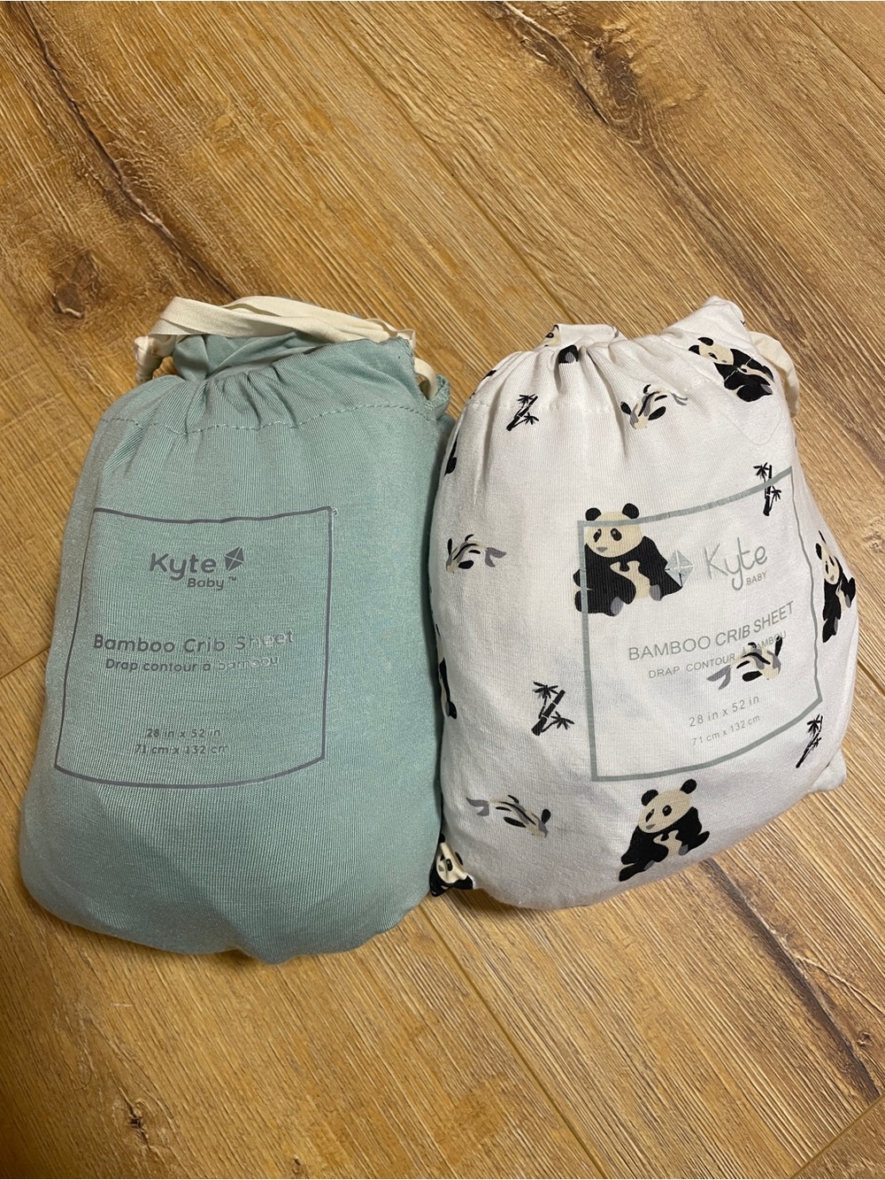 Kyte BABY Bamboo Crib Sheets - Sage Green & White Panda